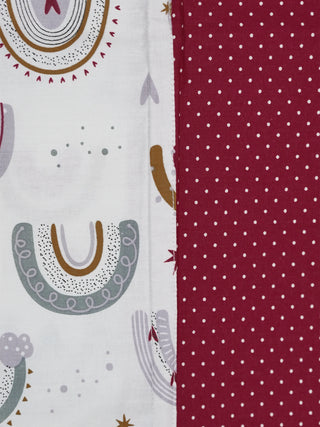 Twill Mix & Match Thottil/Jhula/Cradle Cloth with Net - Rainbow - Kidulan