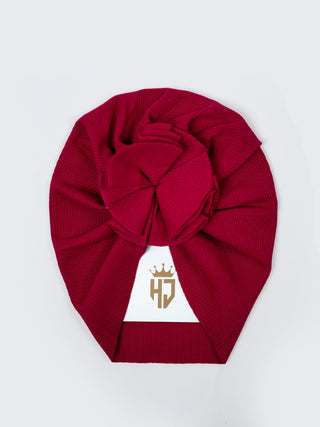 Baby Girls Turban Headwrap - Maroon & Pink - Kidulan