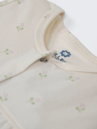 Baby Girls Floral Cream Cotton Frock - Kidulan