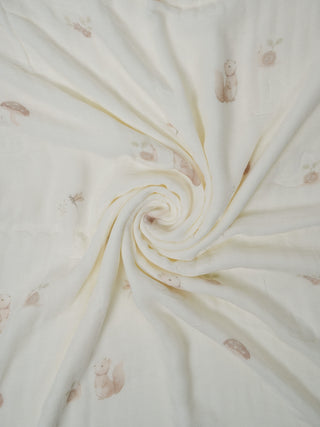 Organic Cotton Woodland Print Baby Muslin Blanket - Kidulan