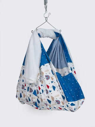 Twill Baby Cradle Safeguard Set - Cloud & Rainbow - Kidulan