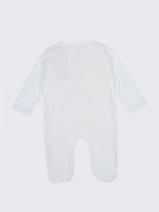 Unisex Baby Solid Sleepsuit White - Kidulan