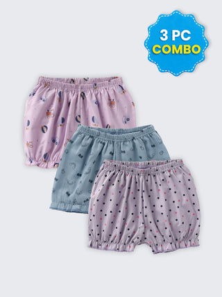 3 Pc Combo Shorts For Baby Girls
