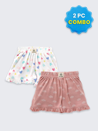 2 Pc Shorts Combo For Baby Girls 12-18 Months