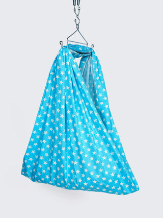 Twill Star Baby Cradle Cloth - White With Blue - Kidulan