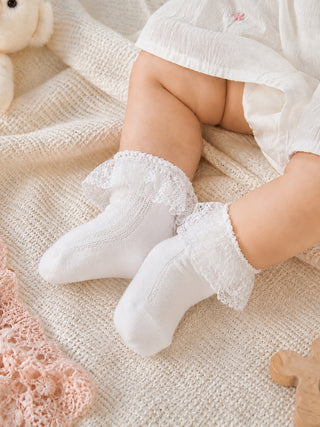 Baby Girls Lace Frill Ankle Socks - Pack of 3 - Kidulan