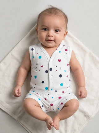 Baby Sleeveless Jabla & Shorts Set - Printed - Kidulan
