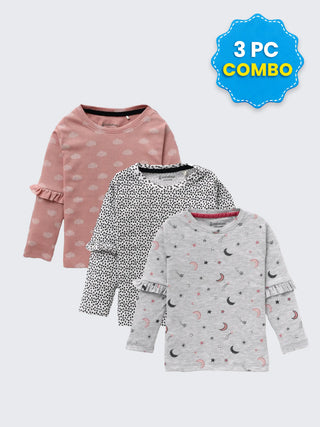 3 Pc Baby Girls Top Combo 9-12 Months