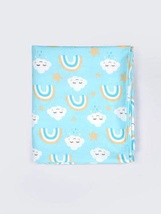 Rainbow & Cloud Print Blue Baby Cloth Cradle - Thottil/Jhula - Kidulan