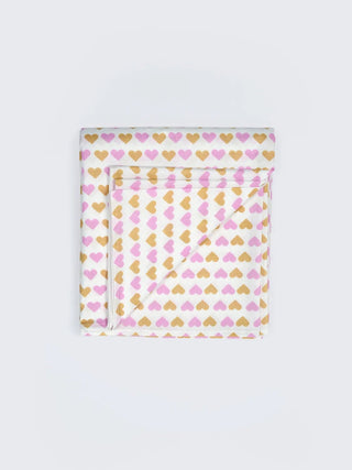 Heart Print Pink & White Baby Cloth Cradle - Thottil/Jhula - Kidulan