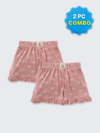 2 Pc Shorts Combo For Baby Girls 12-18 Months