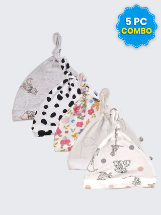 5 Pc Combo Baby & Kids Knot Caps 12-18 Months