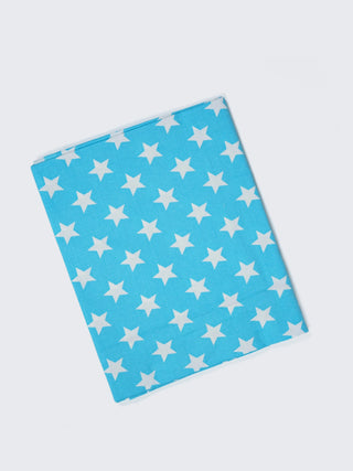 Twill Star Baby Cradle Cloth - White With Blue - Kidulan