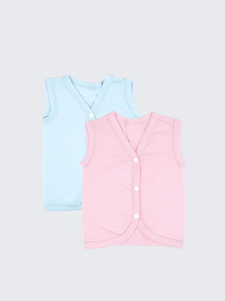 Baby Sleeveless Jabla 2 Piece Combo - Pink & Blue - Kidulan