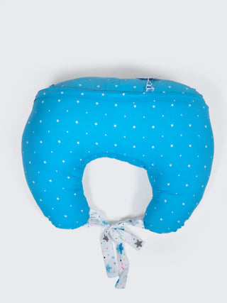 Baby Feeding Pillow - White & Sky Blue - Kidulan