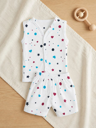 Baby Sleeveless Jabla & Shorts Set - Printed - Kidulan