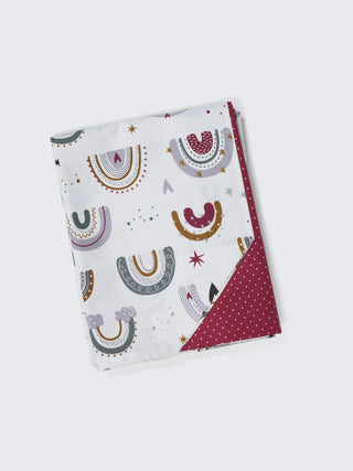 Twill Baby Cradle Safeguard Set - Rainbow Print - Kidulan