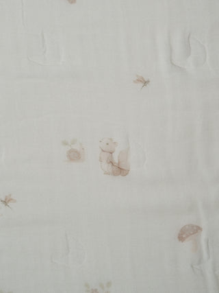 Organic Cotton Woodland Print Baby Muslin Blanket - Kidulan