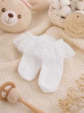 Baby Girls Lace Frill Ankle Socks - Pack of 3 - Kidulan