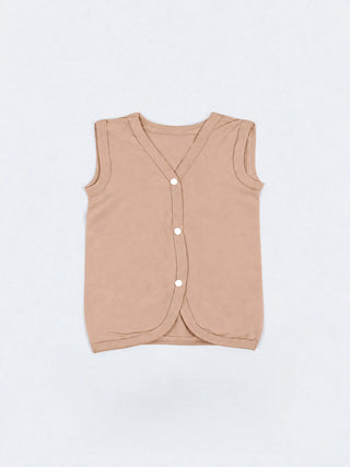 Baby Sleeveless Jabla 2 Piece Combo - Pink & Brown - Kidulan