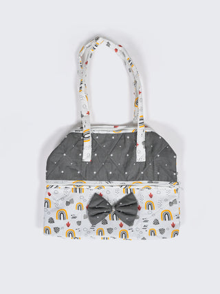 Baby Mother Bag - Grey & White - Kidulan