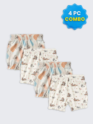 4 Pc Unisex Combo Shorts 0–3 Months
