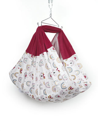 Queen Removable Bed Cradle/Thottil/Jhula Combo - Rainbow Print - Kidulan