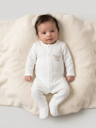 Unisex Baby Solid Sleepsuit White - Kidulan