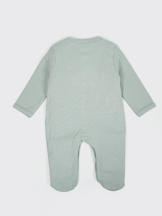 Unisex Baby Solid Sleepsuit Green - Kidulan