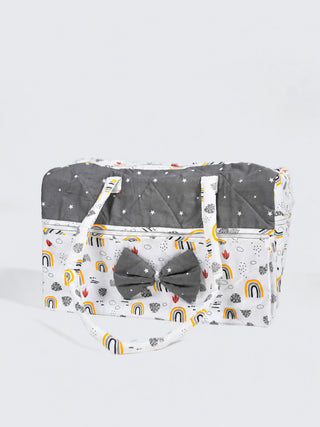 Baby Mother Bag - Grey & White - Kidulan