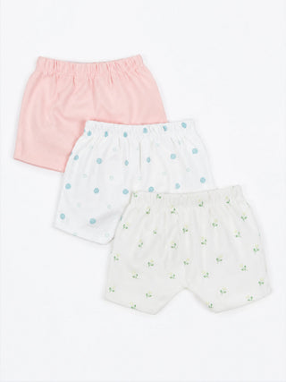 Baby Cotton Shorts 3 Piece Combo 0-3 Months - Kidulan