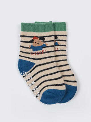 Kids Anti-Slip Cotton Crew Socks – 2 Pair Pack - Kidulan