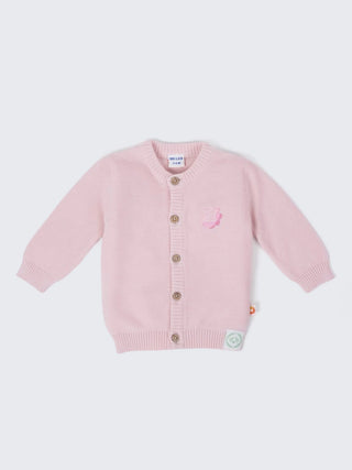 Baby Organic Cotton Knit Cardigan – Pink - Kidulan
