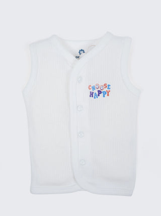 Baby Sleeveless Vest & Shorts Set - White - Kidulan