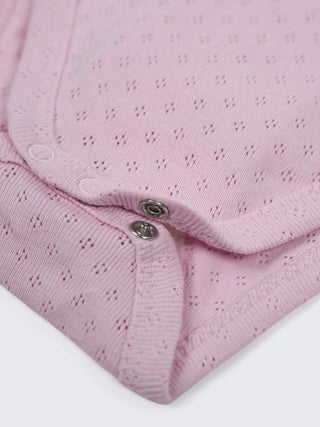 Baby Girls Pink Pointelle Bodysuit - Kidulan