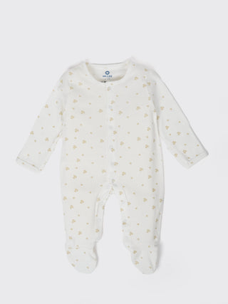 Baby Ivory Printed Footed Sleepsuit - Kidulan
