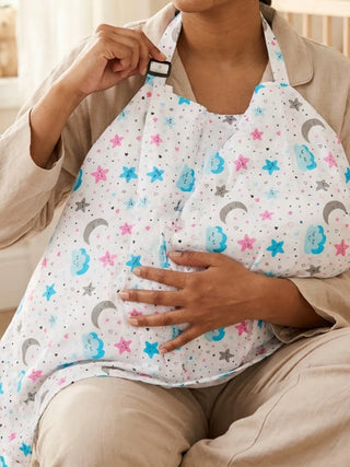 Breastfeeding Cover - Moon, Star & Cloud Print - Kidulan