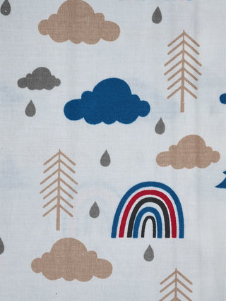 Twill Baby Cradle Safeguard Set - Cloud & Rainbow - Kidulan