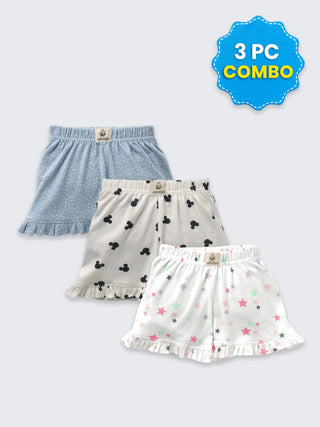 3 Pc Unisex Combo Shorts 6-9 Months