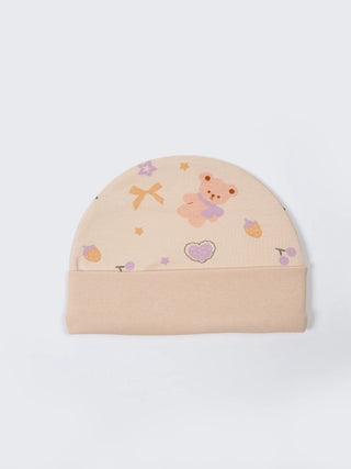 Newborn Cap, Mittens & Booties Set – Bear Print - Kidulan