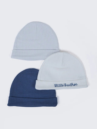Baby Cotton Rib Knit Cap 3 Pack - Kidulan