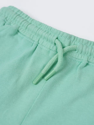 Kids Cotton Terry Shorts – Mint Green - Kidulan