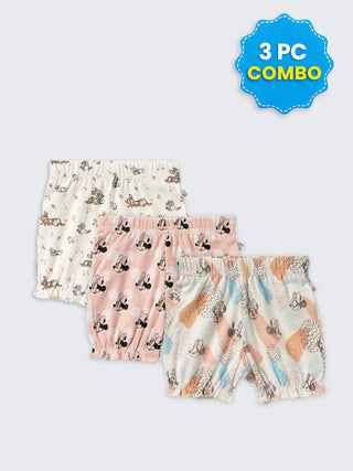 3 Pc Unisex Combo Shorts 9-12 Months