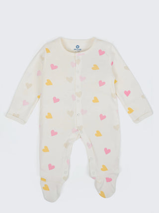 Unisex Baby Heart Print Sleepsuit - Kidulan