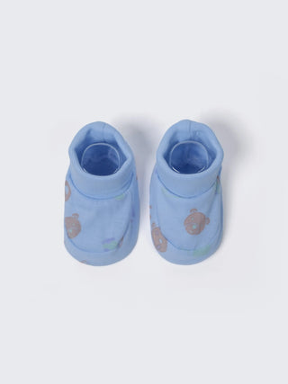 Newborn Cap, Mittens & Booties Set – Blue - Kidulan
