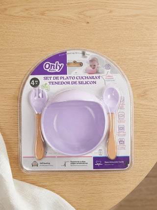 Silicone Suction Bowl Feeding Set with Spoon & Fork - Kidulan