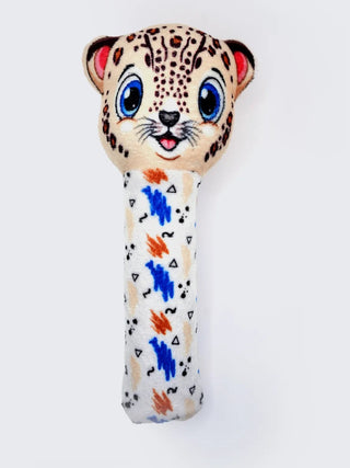 Cute Leopard Plush Baby Rattle Toy – Soft Handheld - Kidulan