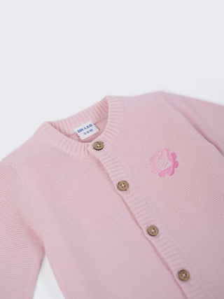 Baby Organic Cotton Knit Cardigan – Pink - Kidulan