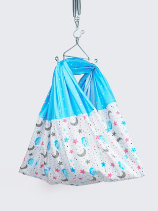 Twill Mix & Match Thottil/Jhula/Cradle Cloth with Net - Moon & Star - Kidulan