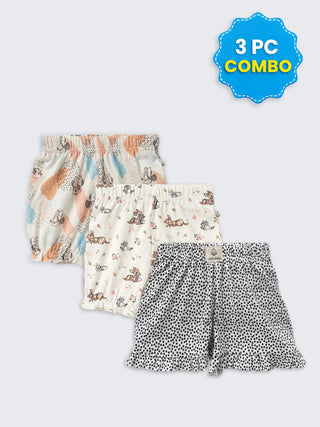 3 Pc Baby Girls Combo Shorts 0-3 Months